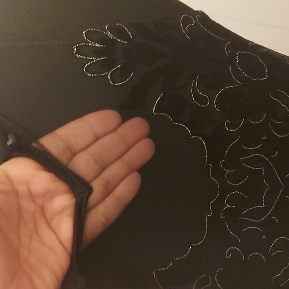 Black NWT  Marerial Girl peplum top with mesh. - Picture 10 of 12